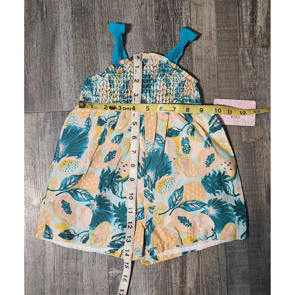 🦋Tommy Bahama Kids 12M Yellow Swiss Dot Dress & Tropical‎ Fruit Romper Set🩷🩵